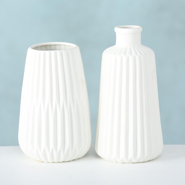 Actual product image Boltze Home Boltze Vase Set Esko 2-piece white matt, ceramic flower vases, Ã¸ approx. 8,5 cm (1 x)