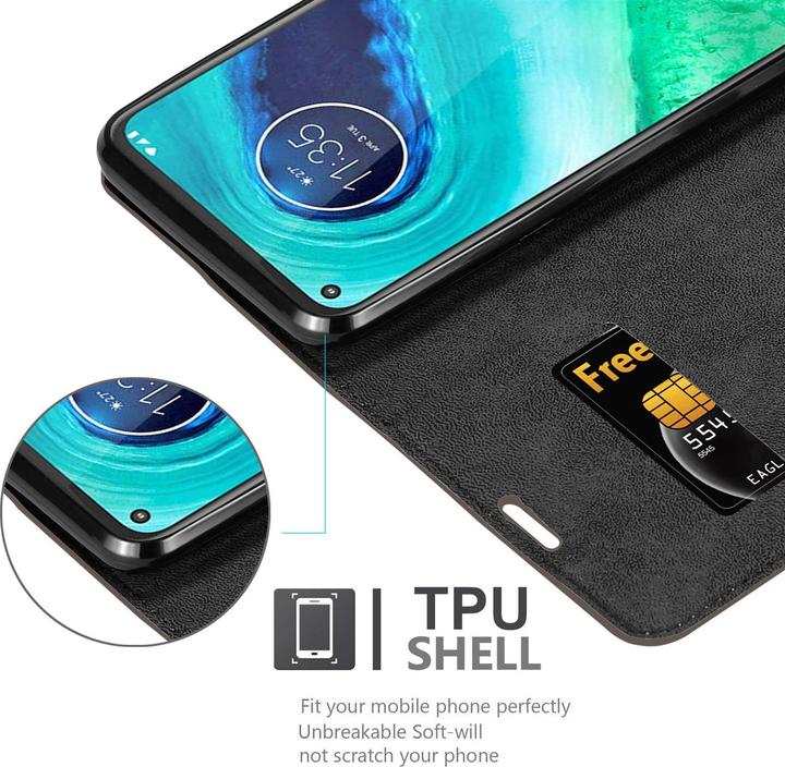 Actual product image Cadorabo Book Invisible Magnet Cover (Motorola Moto G8)