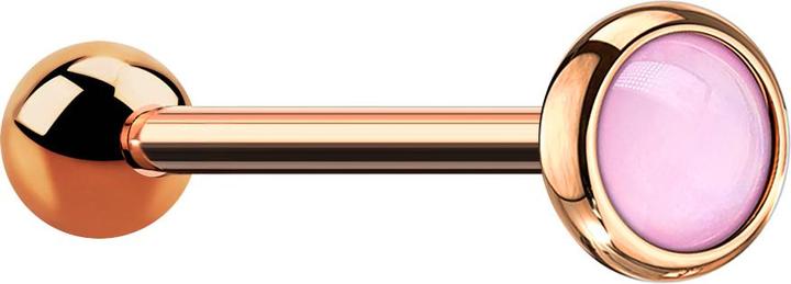 Produktbild Star Piercing Micro Barbell rosegold mit Epoxidstein pink (ohne Messing, Chirurgenstahl 316L)