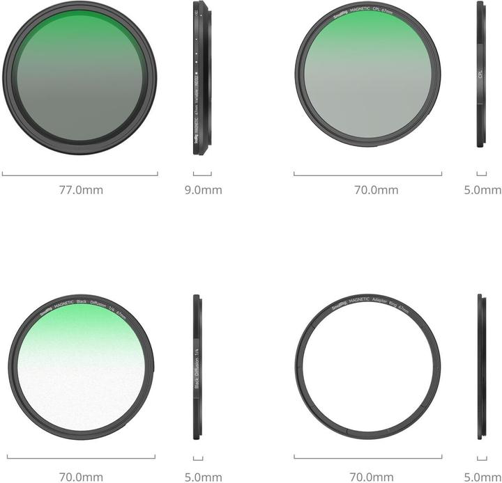 Actual product image SmallRig 5-in-1 Attachable Filter Kit (67 mm, Black Mist Filter)