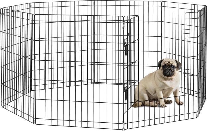 Produktbild PawHut Welpenauslauf Metall Schwarz