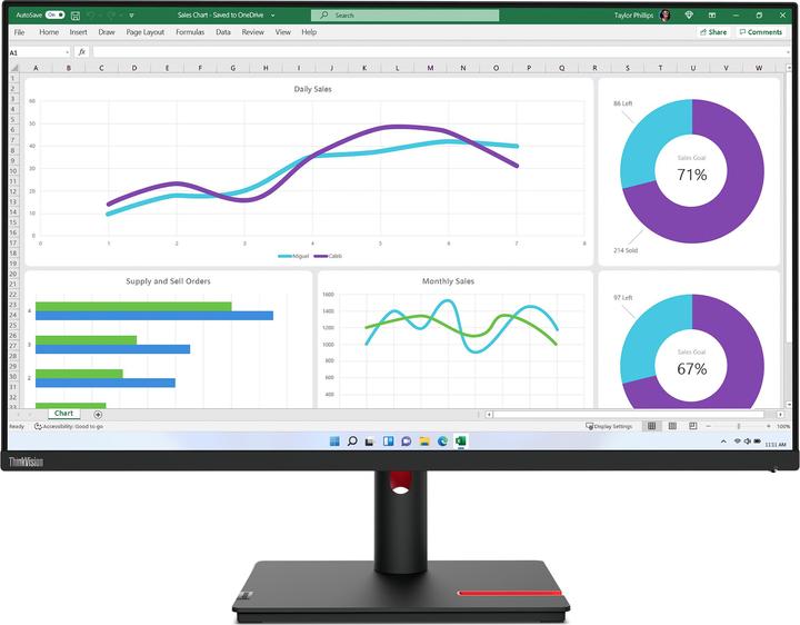 Produktbild Lenovo ThinkVision T32h-30 (2560 x 1440 Pixel, 31.50")