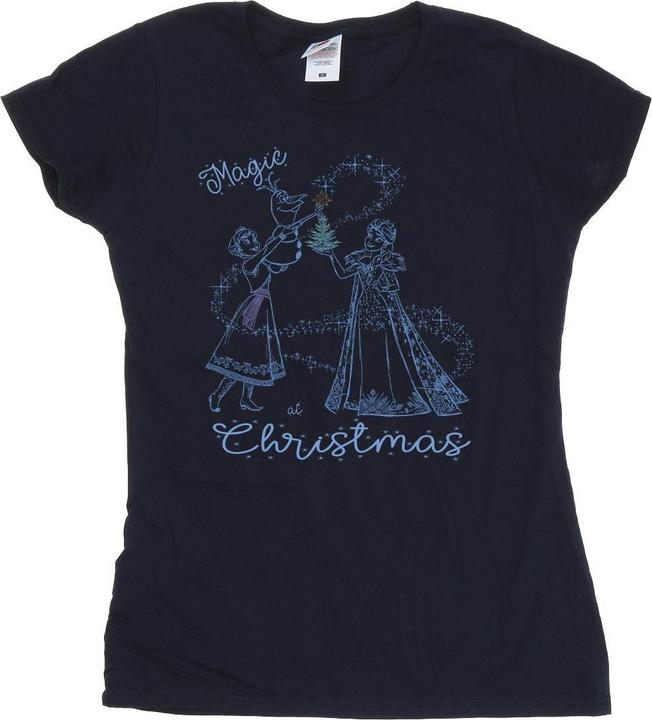 Actual product image Disney Womens/Ladies Frozen Magic Christmas Cotton T-Shirt (L)