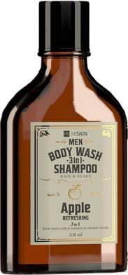Hiskin Hiskinmen Whisky 3-In-1 Body Wash und Shampoo für Haare und Bart Apfel 330ml (330 ml)