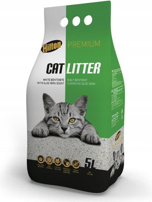 Actual product image Hilton Premium Weisser Bentonit mit Aloe Vera Duft - Katzenstreu - 5l (Non-clumping, Non-dusting, 3 kg)
