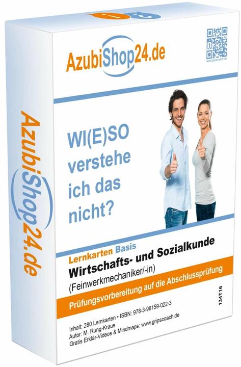 Immagine prodotto Wirtschafts- und Sozialkunde Feinwerkmechaniker Prüfungsvorbereitung Wiso Prüfung. Lernkarten (Tedesco, Michaela Rung-Kraus, Daniel Becker, 2024)