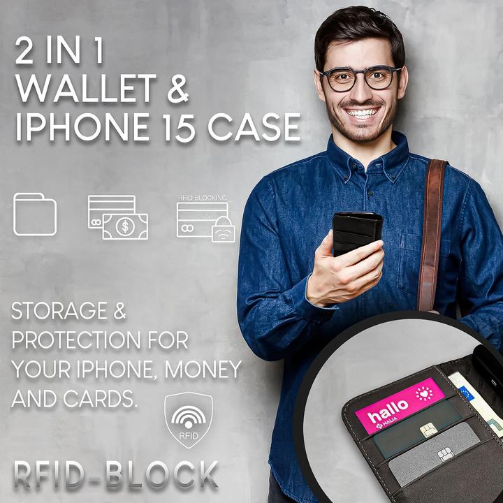 Actual product image Nalia Genuine leather flip case cover with magnetic fastener (Apple iPhone 15 Pro Max)