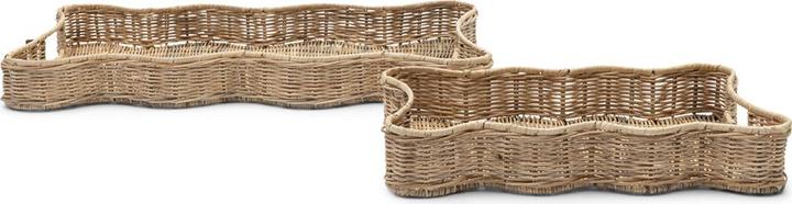 Rivièra Maison Vassoio Benoa in rattan rustico Set di 2 pezzi