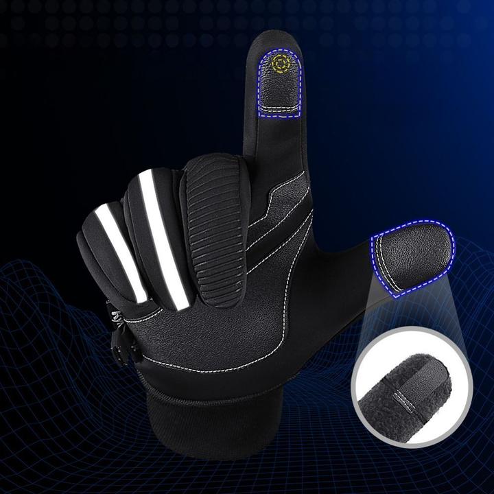 Actual product image Hurtel Insulated, non-slip sports phone gloves (size L) - black (L)