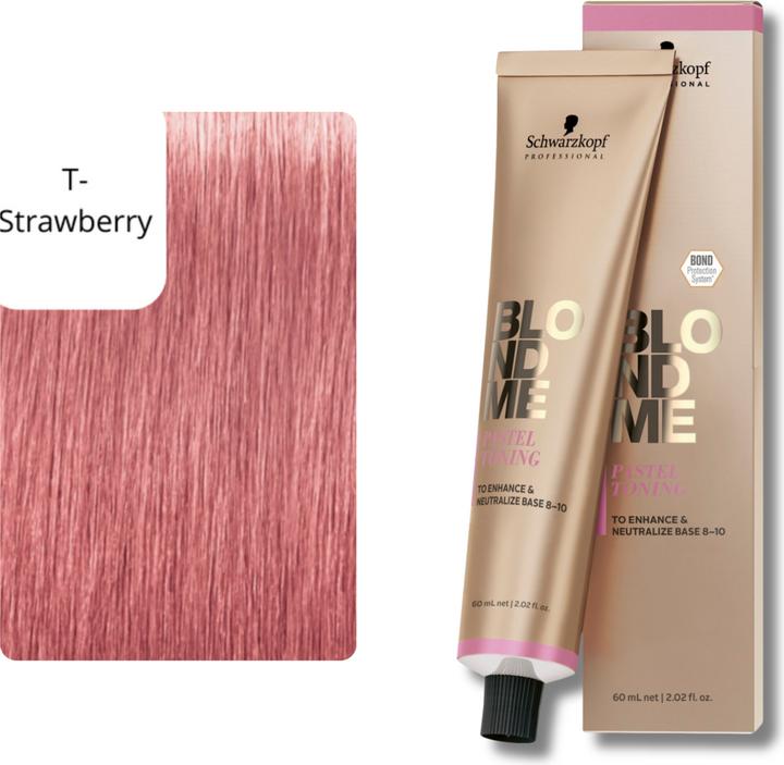 Actual product image Schwarzkopf Blondme - Pastel Toning Strawberry (T-Strawberry)