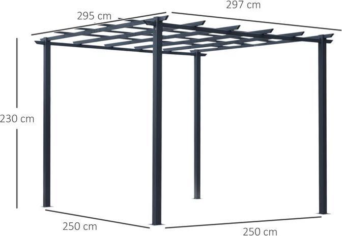 Produktbild Swisshandel24 stabiler Rosenpavillon als Rankhilfe wetterfest Metall schwarz 2,97x2,95x2,3m (297 cm, 295 cm)