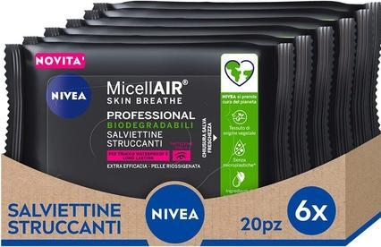 NIVEA Micellar Water Professional 20 wasserfeste Make-up-Entferner-Tücher für empfindliche Haut und Augen (Reinigungstücher)