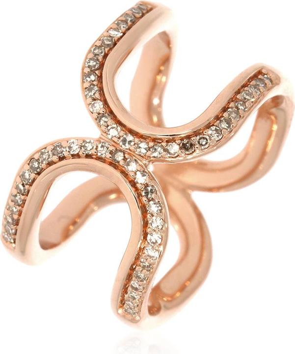 Produktbild Xen Ring mit 54 braunen Diamanten ca. 0,26 ct. rosèvergoldet (52, 925 Silber)