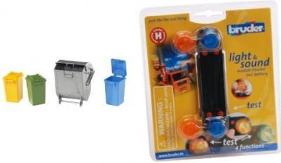 Actual product image Bruder Garbage can set