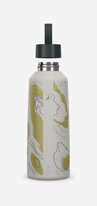 Immagine prodotto Quechua Trinkflasche 1 l Edelstahl Schraubverschluss Wandern - Carto 100 Karte/grün (1 l)
