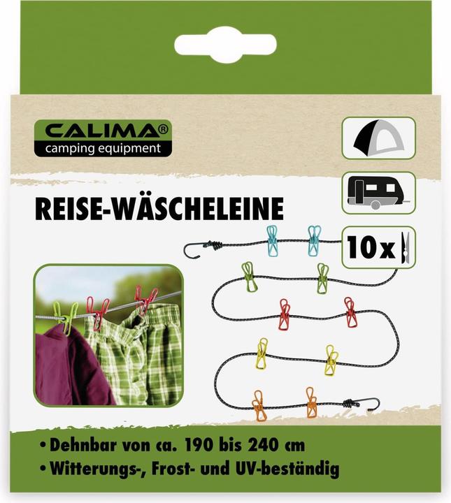 Produktbild Calima CAMPING EQUIPMENT Reise Wäscheleine mit 10 Klammern