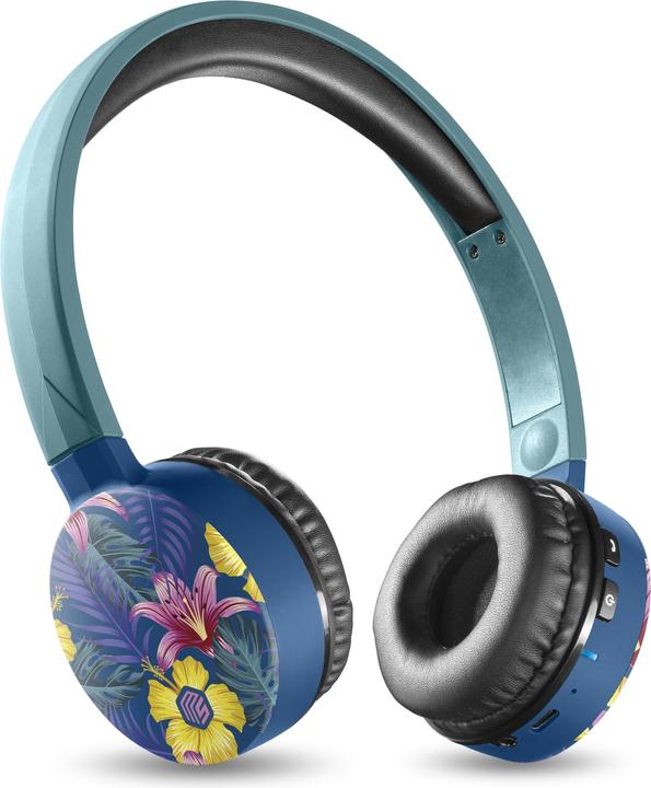 Immagine prodotto Music Sound Music+Sound FANTASY Cuffie Bluetooth turchesi/tropicali on-ear Softtouch max.20h 1 (Nessuna soppressione del rumore, 16 h, Senza fili)