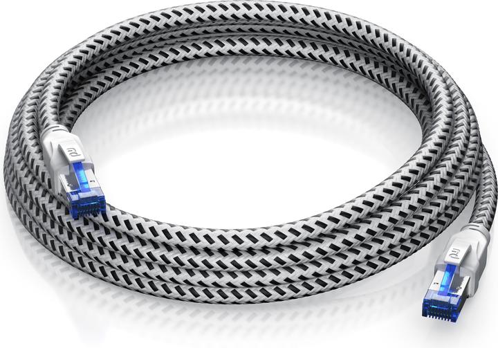 Actual product image Primewire 10x CAT 8 Netzwerkkabel 40 Gbits - Baumwollmantel - LAN Kabel Patchkabel RJ45 - S/FTP PIMF Schirmung (S/FTP, PiMF, CAT8.1, 1 m)
