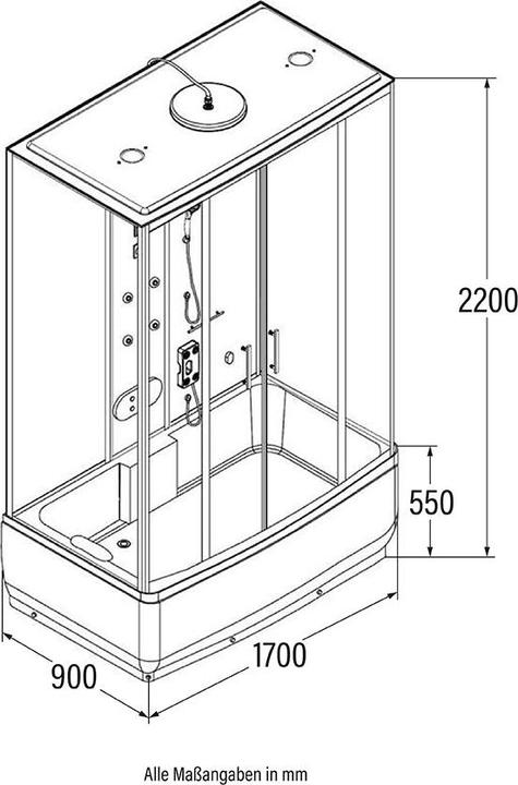 Actual product image Home Deluxe Steam shower with whirlpool function and LED lighting YARU WHITE - 170x90x220 cm