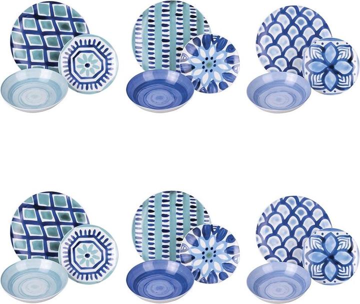 Actual product image Villa D'Este Home Tivoli Aquazul Geschirrset aus Porzellan 18tlg (18 Piece)