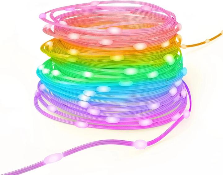 Hama Smarte LED-Lichterkette, WLAN, Farbwechsel, dimmbar, aussen, IP44, 10m, Bunt (1 m)