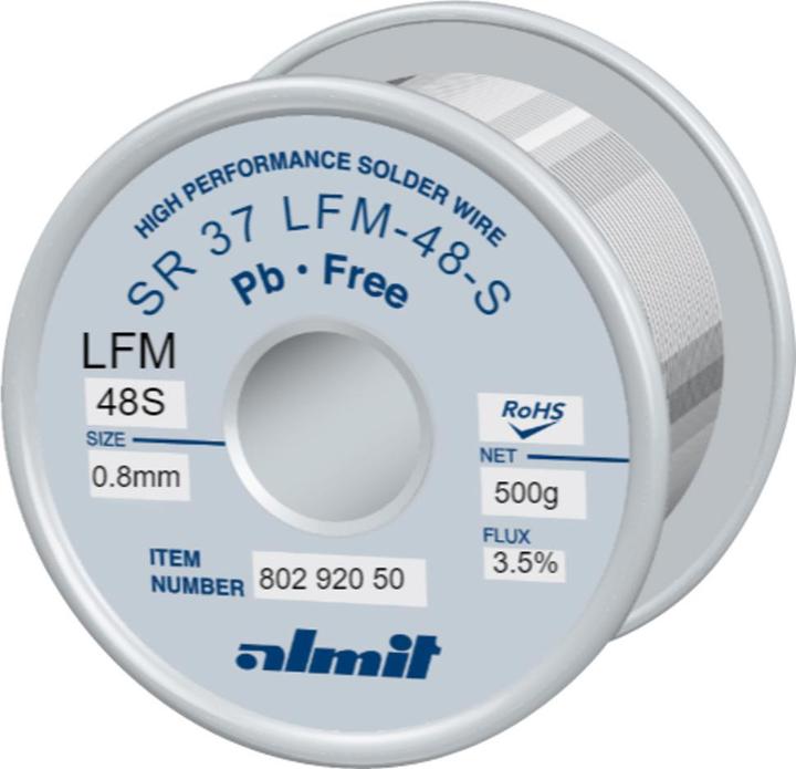 Produktbild Almit Lötdraht, SR-37 LFM-48 S, 0,8 mm, 500 g