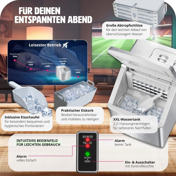 Produktbild tectake Eiswürfelmaschine (CH-Stecker)