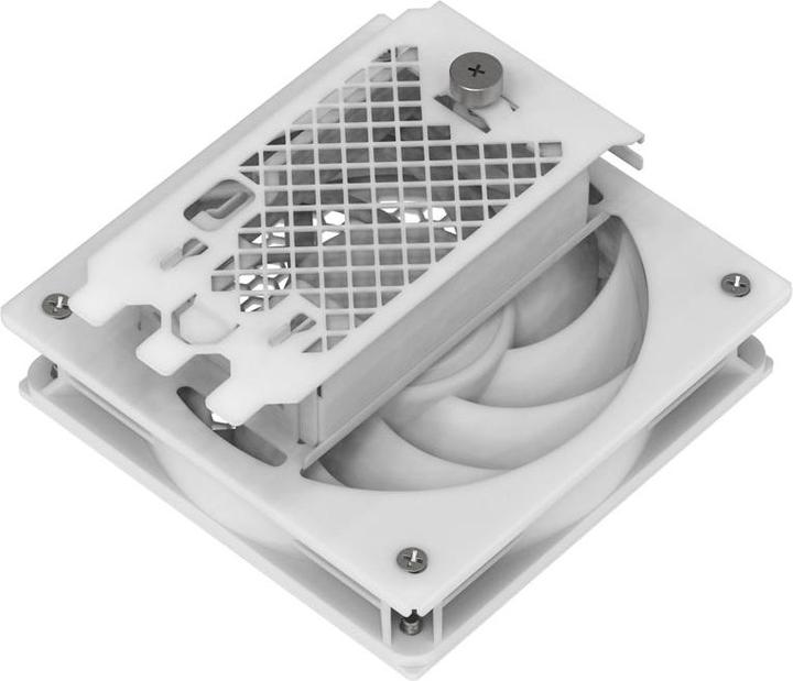 Produktbild Silverstone SST-FDP02W - External cooling fan adapter bracket, incl. 120mm fan, white (127 mm, 1 x)