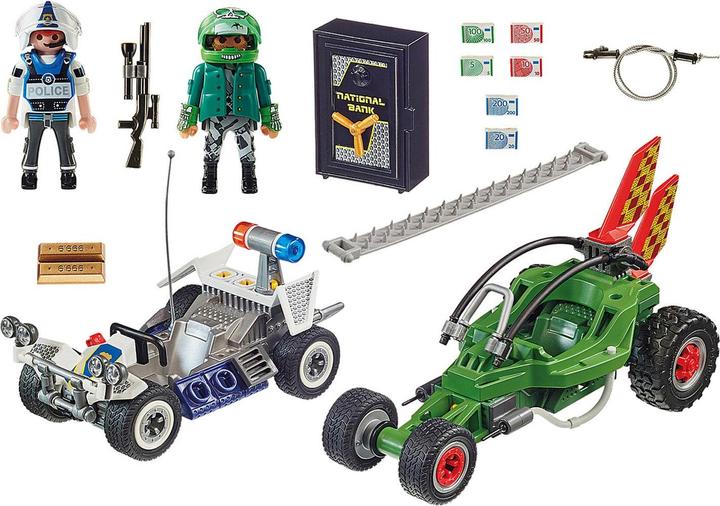 Immagine prodotto Playmobil Kart della polizia: l'inseguimento del rapinatore di casseforti (70577, Playmobil City Life)
