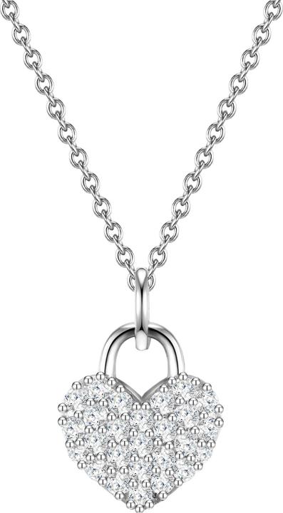 Actual product image Glanzstücke München Ladies heart sterling silver cubic zirconia silver 40.0 cm base chain + 5.0 cm extender - 23782 (Sterling Silver, 40 - 45 cm)