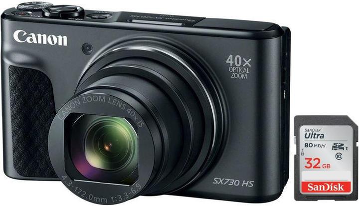 Canon SX730 HS avec carte mémoire de 32Go