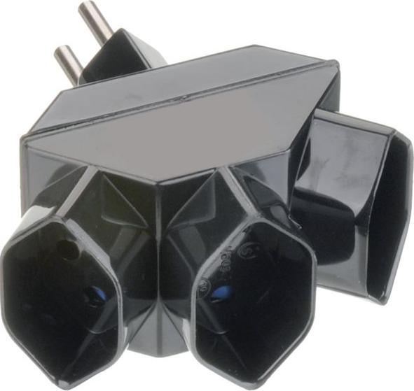 Produktbild Steffen Abzweigstecker 3xT13 KS schwarz (Typ 13, 3 x)