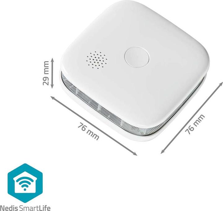 Image du produit Nedis Détecteur de fumée SmartLife | Wi-Fi | Fonctionne sur piles | Durée de vie du capteur : 10 ans | EN