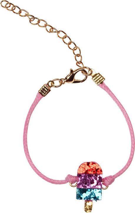 Rex London glitzerarmband eis am stiel kind (7.50 cm, Seil. Filz. glitzernd. Metall)