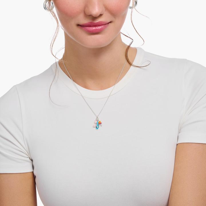 Produktbild Thomas Sabo Kette mit buntem Triple-Anhänger Silber (925er Silber, Emaille, 38 - 45 cm)