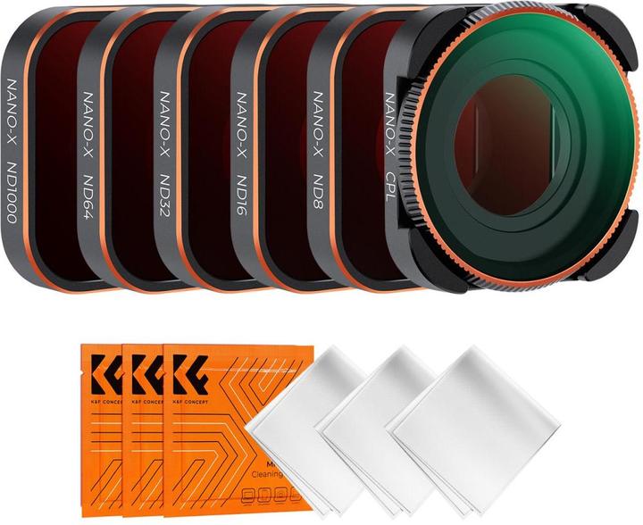 Immagine prodotto K&F Concept Filtri CPL+ND (8/16/32/64/1000) Kit per Hero 9 / Hero 10 (GoPro Hero 9, Eroe 10)