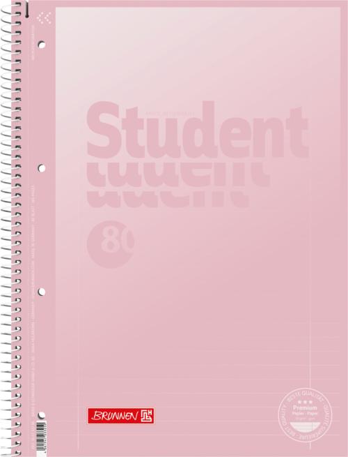 Actual product image 5 college notepads Student Pastel ruling 27 lined DIN A4 inside and outside margin (A4, Lined)