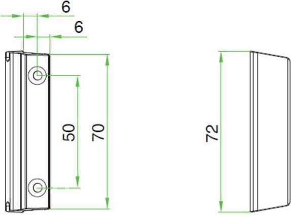 Image du produit Maco Base Poignée de porte de balcon (poignée de porte de terrasse) L 72mm aluminium argent anodisé