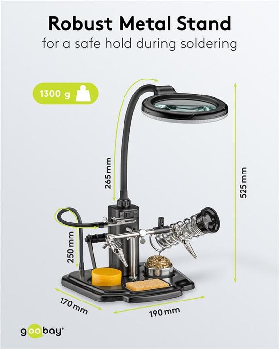 Actual product image Goobay Soldering aid with LED light (Support/Hand)