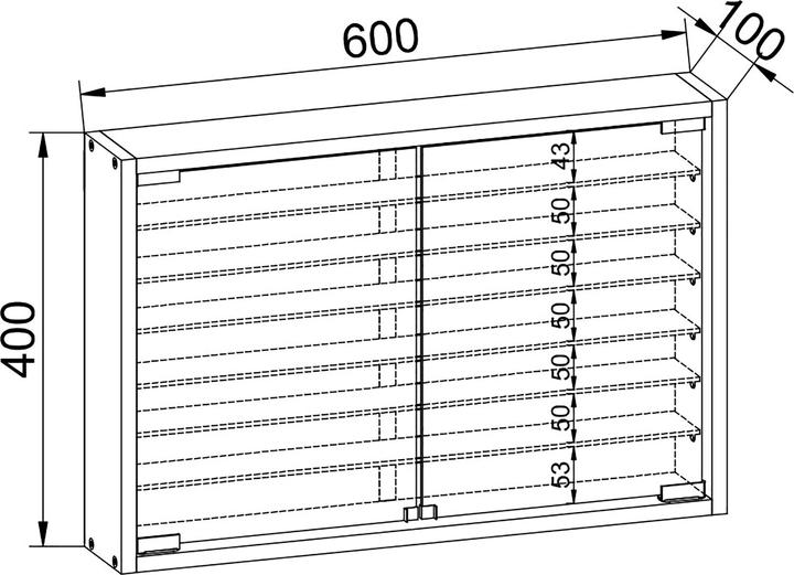Immagine prodotto VCM Vetrina in legno appesa a parete Vetrina da collezione Deco Mandosa XL (60 x 10 x 40 cm)