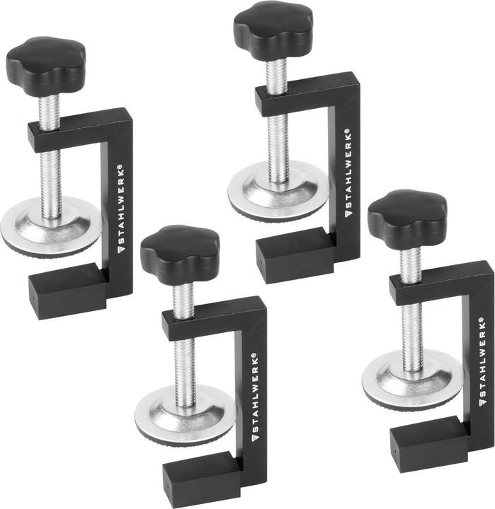Produktbild Stahlwerk G-Klemmen 4er Set zur Holzbearbeitung, G-Klammer, Schraubklemmen (55 mm)
