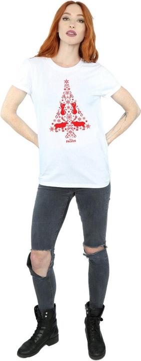 Actual product image Disney Womens/Ladies Frozen Christmas Tree Cotton Boyfriend T-Shirt (XXL)