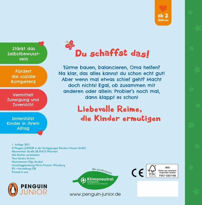 Immagine prodotto Mein Starkmacher-Buch! - Du schaffst das ganz bestimmt, mein Schatz! (Tedesco)