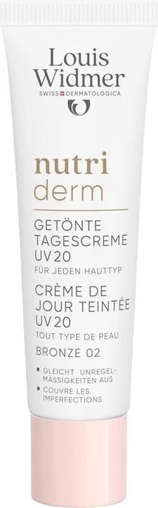 Actual product image Widmer Louis Nutriderm Tagescreme getönt UV20 bronze 02 parfumiert 30 ml (30 ml, Tinted Day Cream, SPF 20)