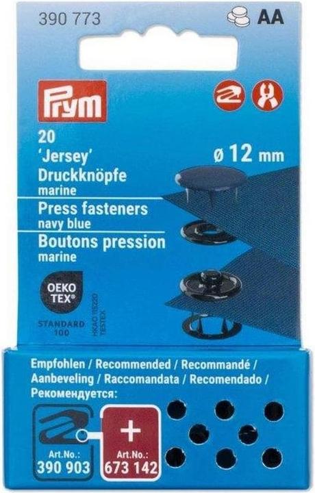 Produktbild Prym Nähfrei-Druckknöpfe Jersey 12 mm marine 20 St.