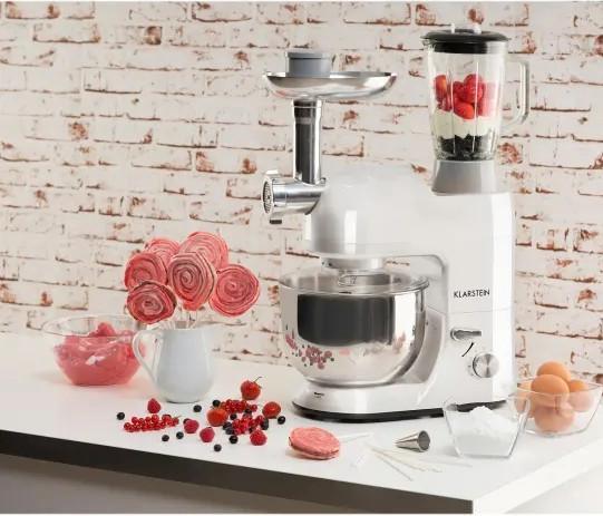 Produktbild Klarstein Lucia Bianca Küchenmaschine inkl Fleischwolf1200W, 5 Liter, Weiss (1200 W)