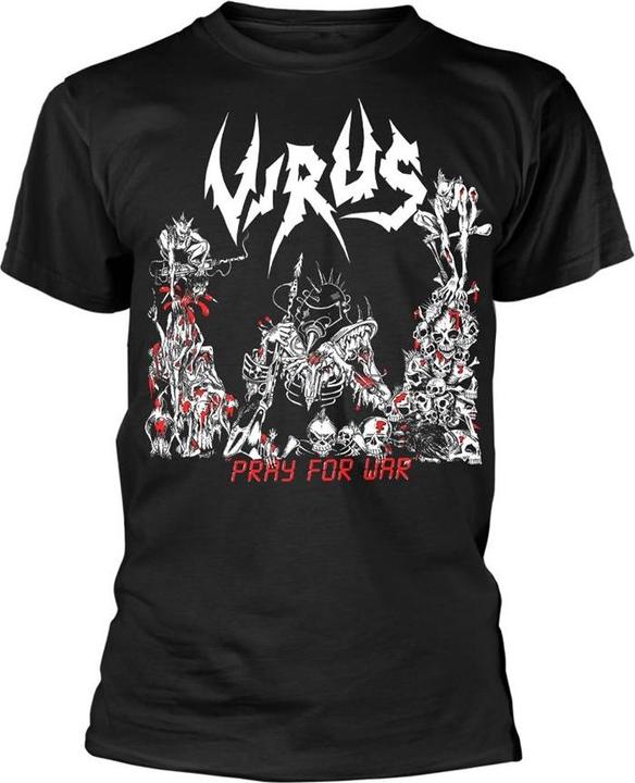 Actual product image ViRUS TShirt Adults Pray For War (S)