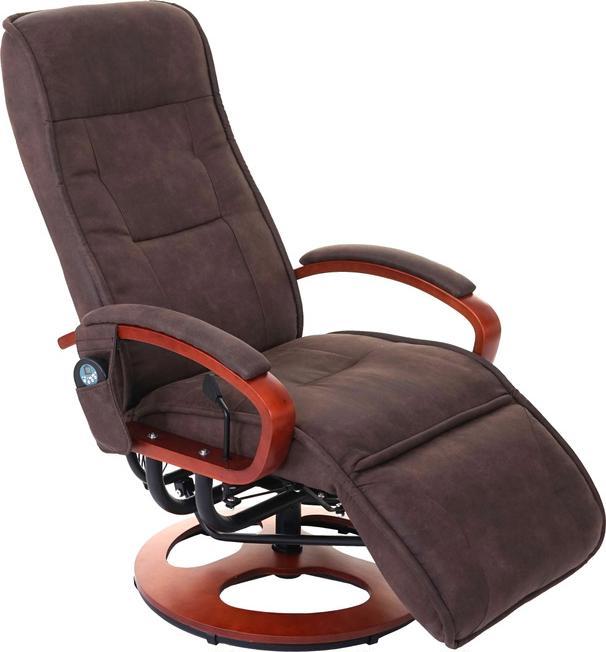 Actual product image Swisshandel24 Relax Lounger, Relax Chair Massage Chair, WITH Massage Fabric/Textile - Imitation Suede Brown