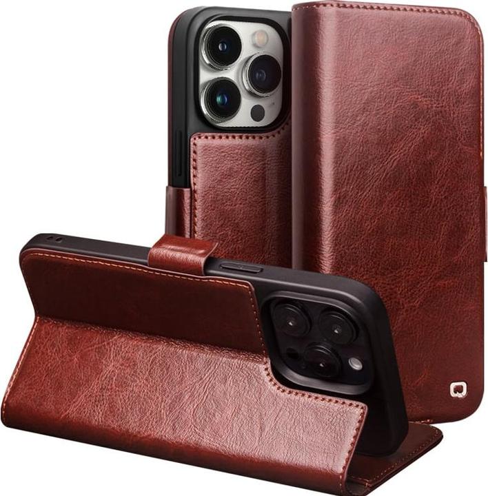 Immagine prodotto QiAlino Fourre Flip in pelle véritable con fermaglio magnetico foncé (Apple iPhone 14 Pro Max)