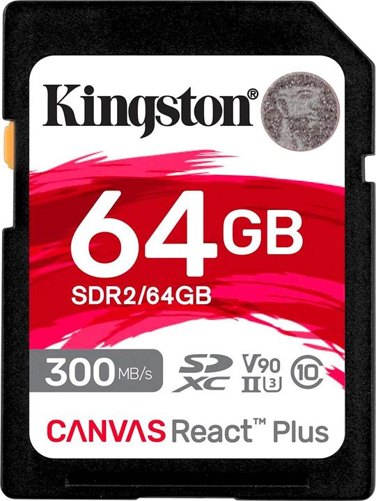 Produktbild Kingston Canvas React Plus (64 GB, SDXC, U3, UHS-II)